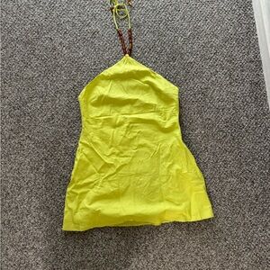 Maeve Lime Green Halter Mini Dress